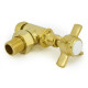 Westminster Crosshead Manual Angled Radiator Valves - Unlacquered Brass