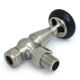 Faringdon Thermostatic Radiator Valve - Satin Nickel Angled TRV