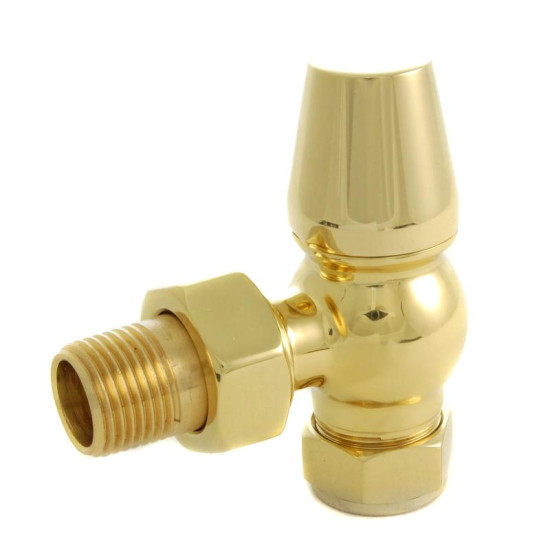 Faringdon Thermostatic Radiator Valve - Brass Angled TRV
