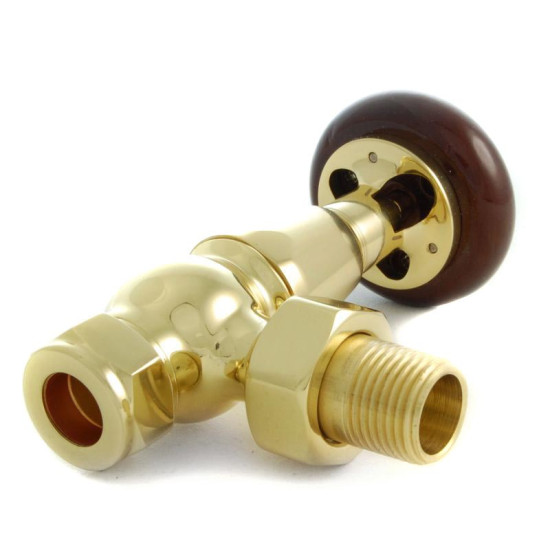 Faringdon Thermostatic Radiator Valve - Brass Angled TRV