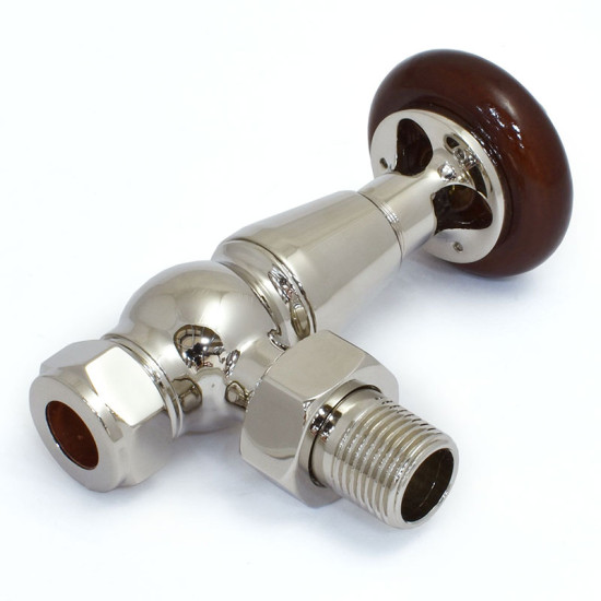 Faringdon Thermostatic Radiator Valve -  Nickel Angled TRV
