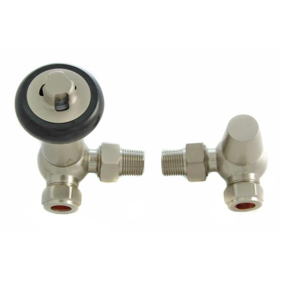Faringdon Thermostatic Radiator Valve - Satin Nickel CORNER TRV