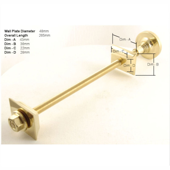 Cast Iron Radiator Wall Stay Fixing - Unlacquered Brass