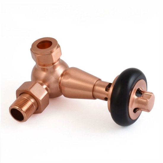 Faringdon Thermostatic Radiator Valve - Brushed Copper CORNER TRV