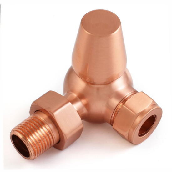 Faringdon Thermostatic Radiator Valve - Brushed Copper CORNER TRV