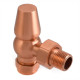 Faringdon Thermostatic Radiator Valve - Brushed Copper Angled TRV