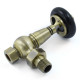 Amberley Thermostatic Radiator Valves - Antique Brass Angled TRV