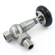 Amberley Thermostatic Radiator Valves - Satin Nickel Angled TRV