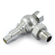 Amberley Thermostatic Radiator Valves - Satin Nickel Angled TRV