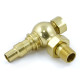 Amberley Thermostatic Radiator Valves - Polished Brass Angled TRV