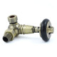 Amberley Thermostatic Radiator Valves - Antique Brass Corner TRV