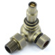 Amberley Thermostatic Radiator Valves - Antique Brass Corner TRV
