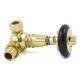 Amberley Thermostatic Radiator Valves - Polished Brass Corner TRV