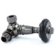 Amberley Thermostatic Radiator Valves - Black Nickel Corner TRV