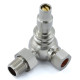 Amberley Thermostatic Radiator Valves - Satin Nickel Corner TRV