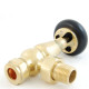 Faringdon Thermostatic Radiator Valve - Unlacquered Brass Angled TRV