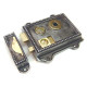 Regency Cast Iron and Brass Rim Latch Set