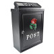 Red Rose Wall Mounted Post Box
