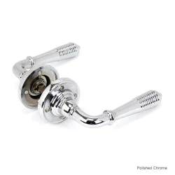 Reeded Lever on Rose Set - Polished Chrome