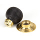 Cottage Ebony Knob Set with Polished Brass Roses