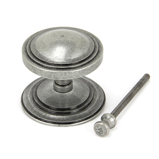 Blacksmith Pewter Patina Art Deco Centre Door Knob