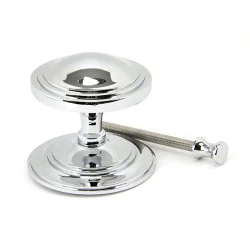 Period Art Deco Centre Door Knob - Polished Chrome