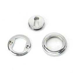 Polished Chrome Art Deco Round Escutcheon