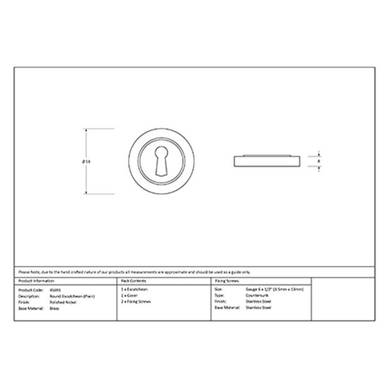 Polished Nickel Round Escutcheon