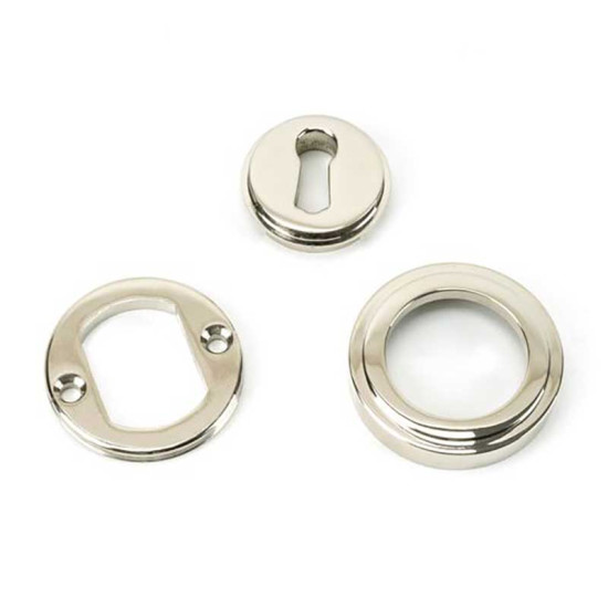 Polished Nickel Art Deco Round Escutcheon