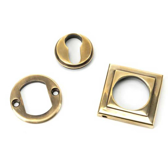 Aged Brass Square Euro Escutcheon