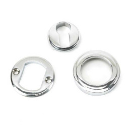 Polished Chrome Art Deco Round Euro Escutcheon