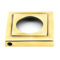 Newbury Lever on Square Rose Set - Aged Brass