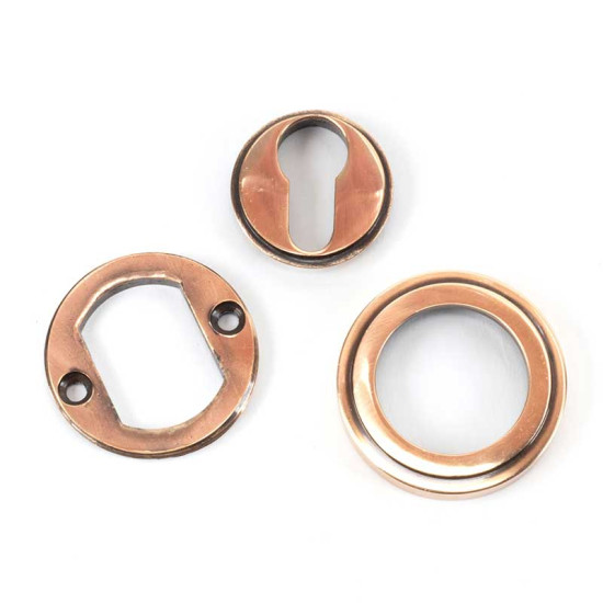 Polished Bronze Art Deco Euro Escutcheon