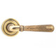 Hammered Newbury Lever on Art Deco Rose Set - Aged Brass