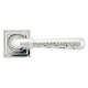 Hammered Newbury Lever on Square Rose Set - Polished Chrome