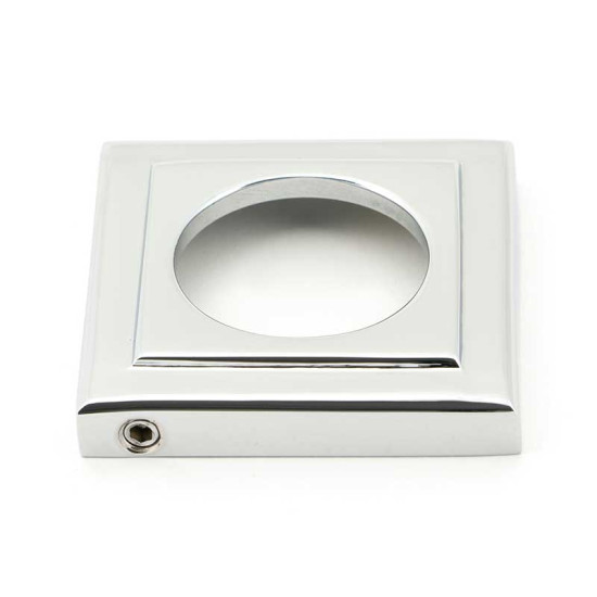 Hammered Newbury Lever on Square Rose Set - Polished Chrome