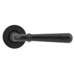 Hammered Newbury Lever on Round Rose Set - Aged Bronze