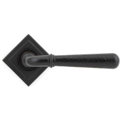 Hammered Newbury Lever on Square Rose Set - Aged Bronze