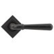 Hammered Newbury Lever on Square Rose Set - Aged Bronze