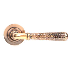 Hammered Newbury Lever on Round Rose Set - Polished Bronze
