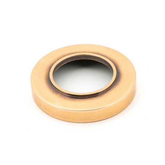 Hammered Newbury Lever on Round Rose Set - Polished Bronze