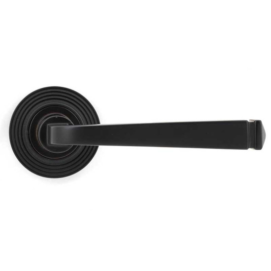 Avon Sprung Lever Door Handle on Beehive Rose Set - Aged Bronze
