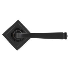 Avon Sprung Lever Door Handle on Square Rose Set - Aged Bronze