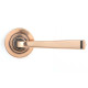 Avon Sprung Lever Door Handle on Round Rose Set - Polished Bronze