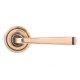 Avon Sprung Lever Door Handle on Art Deco Rose Set - Polished Bronze