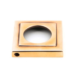 Avon Sprung Lever Door Handle on Square Rose Set - Polished Bronze
