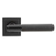 Brompton Sprung Lever Door Handle on Square Rose Set - Aged Bronze