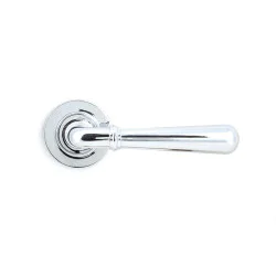 Polished Chrome Newbury Lever on Round Rose Set - Unsprung