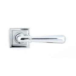 Polished Chrome Newbury Lever on Square Rose Set - Unsprung