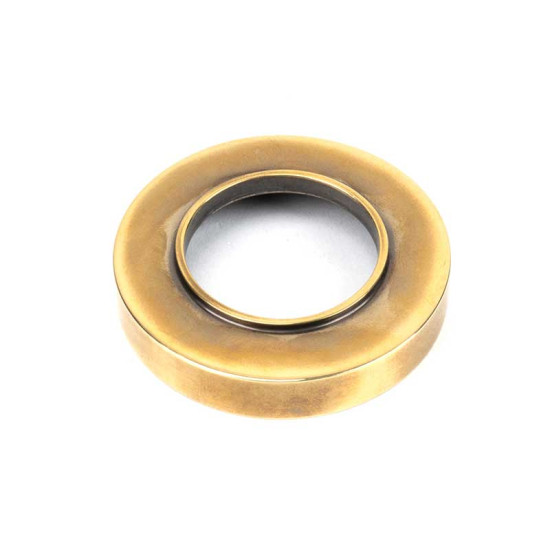Aged Brass Hammered Newbury Lever on Round Rose Set - Unsprung